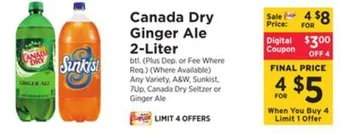 ShopRite Ginger ale 2-liter offer