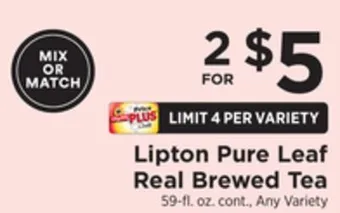 ShopRite Pure leaf real brewed tea offer