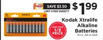ShopRite Xtralife alkaline batteries offer
