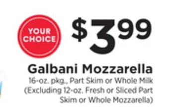 ShopRite Mozzarella offer