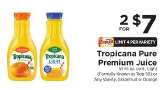 ShopRite Pure premium juice offer