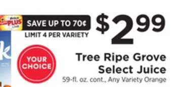 ShopRite Grove select juice offer