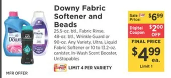 ShopRite Fabric softener and beads offer