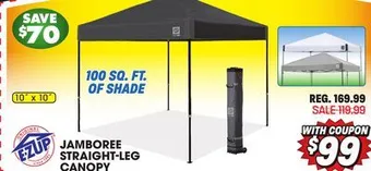 Big 5 E-z up jamboree 10' x 10' straight leg canopy offer