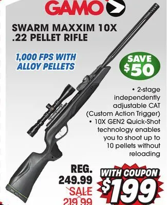 Big 5 Gamo swarm maxxim 10x g2 pellet rifle offer