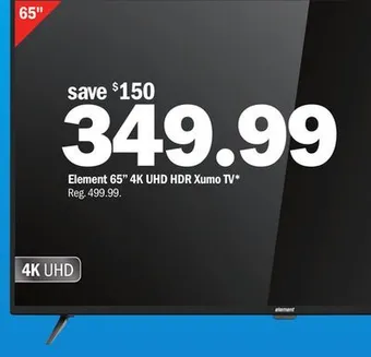 Meijer Element 65 4k uhd hdr xumo tv offer