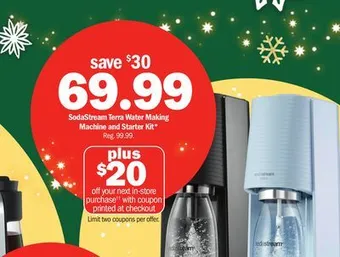 Meijer Sodastream terra water making machine and starter kit offer