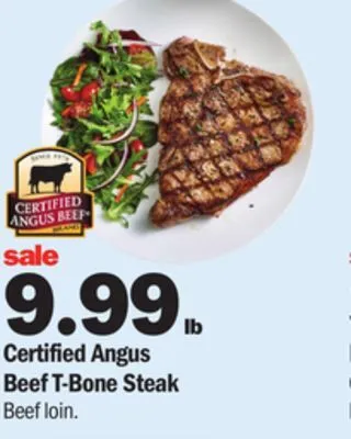 Meijer Certified angus beef t-bone steak offer