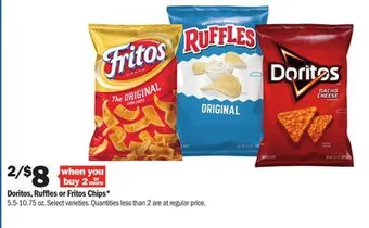 Meijer Doritos, ruffles or fritos chips offer