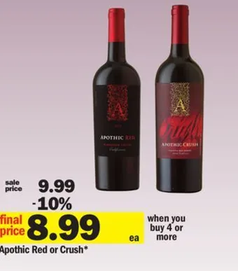 Meijer Apothic red or crush offer