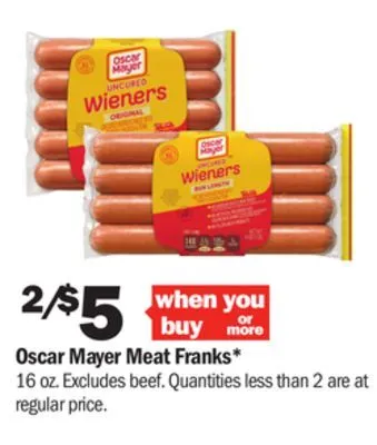 Meijer Oscar mayer meat franks offer