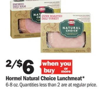 Meijer Hormel natural choice lunchmeat offer