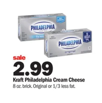 Meijer Kraft philadelphia cream cheese offer