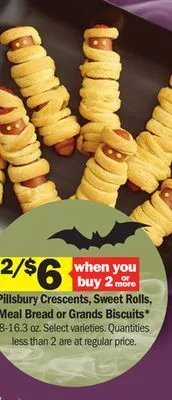 Meijer Pillsbury crescents, sweet rolls, meal bread or grands biscuits offer