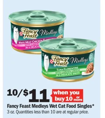 Meijer Fancy feast medleys wet cat food singles offer
