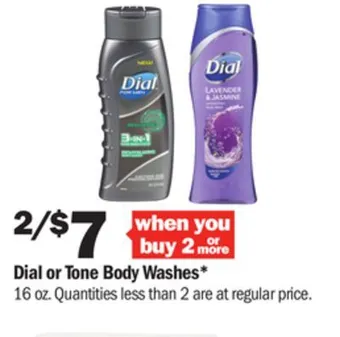 Meijer Dial or tone body washes offer