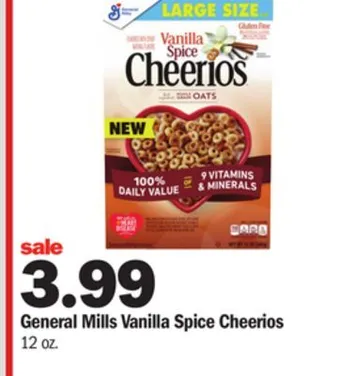 Meijer General mills vanilla spice cheerios offer