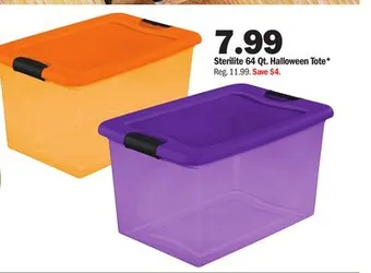 Meijer Sterilite 64 qt. halloween tote offer