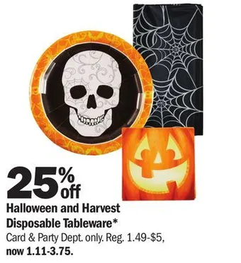 Meijer Halloween and harvest disposable tableware offer