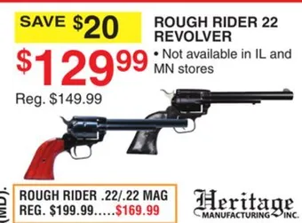 Dunham's Sports Heritage rough rider 22 revolver offer