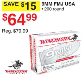 Dunham's Sports Winchester 9mm fmj offer