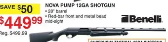 Dunham's Sports Benelli nova pump 12ga shotgun offer