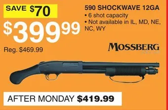 Dunham's Sports Mossberg 590 shockwave 12ga offer