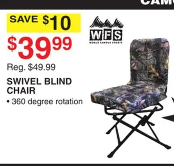 Dunham's Sports Wfs swivel blind chair offer