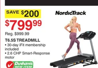 Dunham's Sports Nordictrack t6.5s treadmill offer
