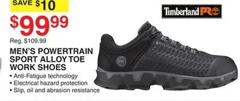 Dunham's Sports Timberland pro men's powertrain sport alloy toe work shoes offer