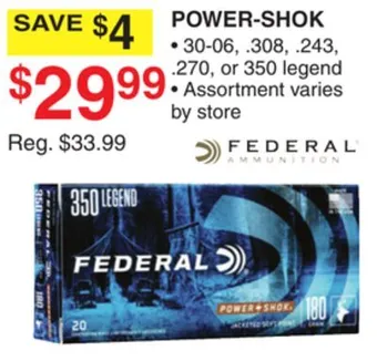 Dunham's Sports Federal power-shok offer