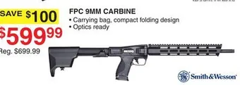 Dunham's Sports Smith & wesson fpc 9mm carbine offer