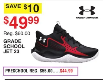 Dunham's Sports Under armour grade school jet 23 offer