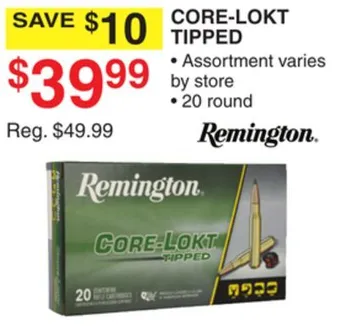 Dunham's Sports Remington core-lokt tipped offer