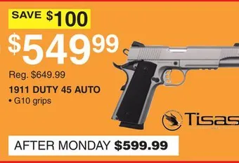 Dunham's Sports Tisas 1911 duty 45 auto offer