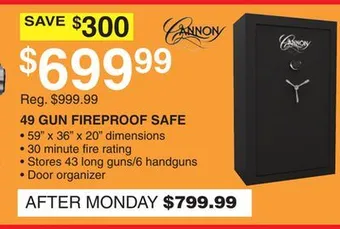 Dunham's Sports Cannon gun fireproof safe offer