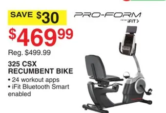 Dunham's Sports 325 csx recumbent bike offer