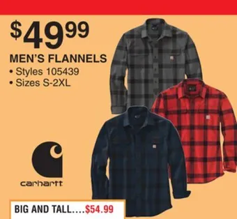 Dunham's Sports Carhartt men's flannels offer