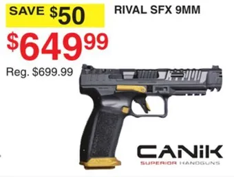 Dunham's Sports Canik rival sfx 9mm offer