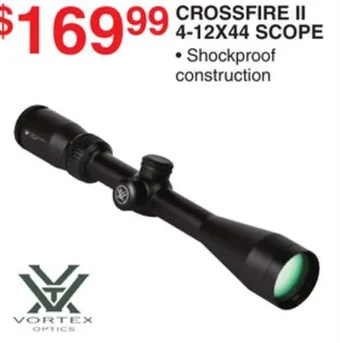 Dunham's Sports Vortex crossfire ii 4-12x44 scope offer