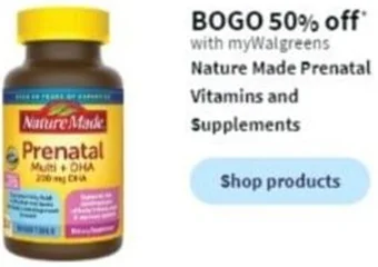 Walgreens Nature Made Prenatal Vitamins and Supplements offer