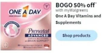 Walgreens One A Day Vitamins and Supplements offer