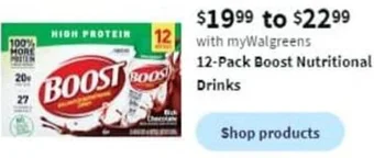 Walgreens 12-Pack Boost Nutritional Drinks offer