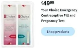Walgreens Your Choice Emergency Contraceptive Pill and Pregnancy Test offer