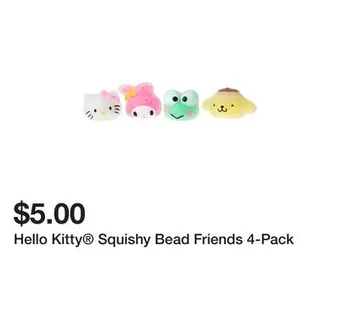 Five Below Hello kitty squishy bead friends 4-pack offer