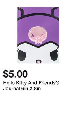 Five Below Hello kitty and friends journal 6in x 8in offer