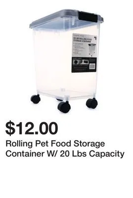 Five Below Rolling pet food storage container w/ 20 lbs capacity offer