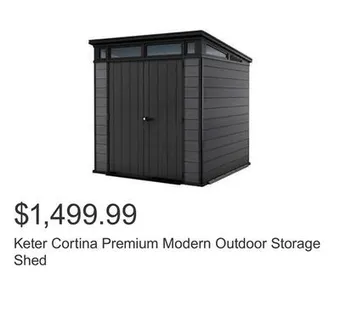Costco Keter cortina premium modern outdoor storage shed offer