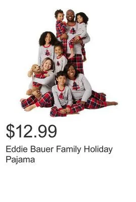 Costco Eddie bauer family holiday pajama offer