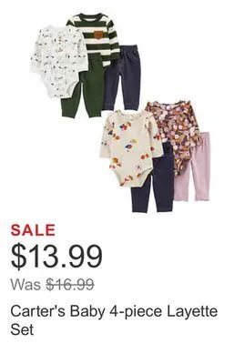 Costco Carter's baby 4-piece layette set offer